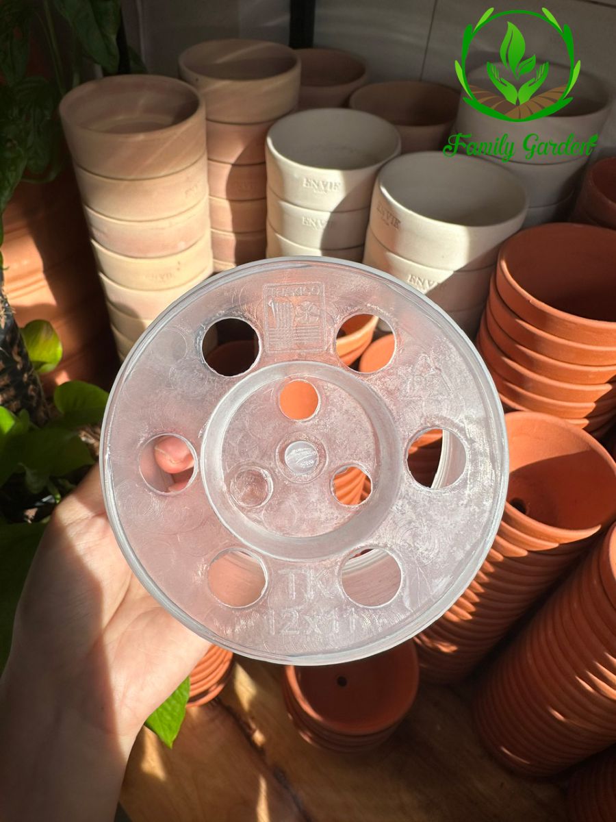 Ảnh chụp đáy chậu nhựa trong suốt Thakico - Tròn - Size thông dụng 12x11cm  | Độc quyền Family Garden