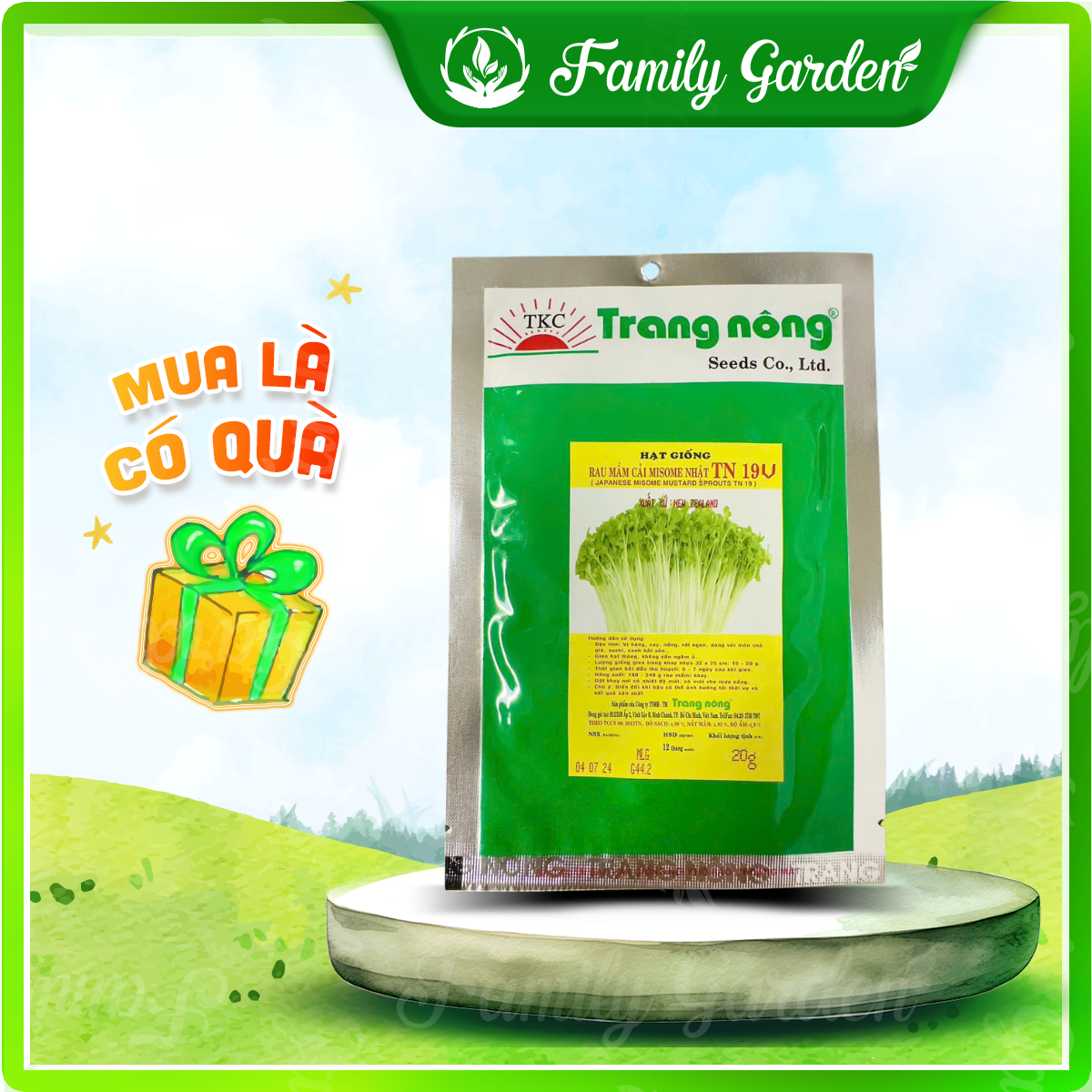 Hạt giống rau mầm cải Misome Nhật TN 19 - Độc quyền Family Garden