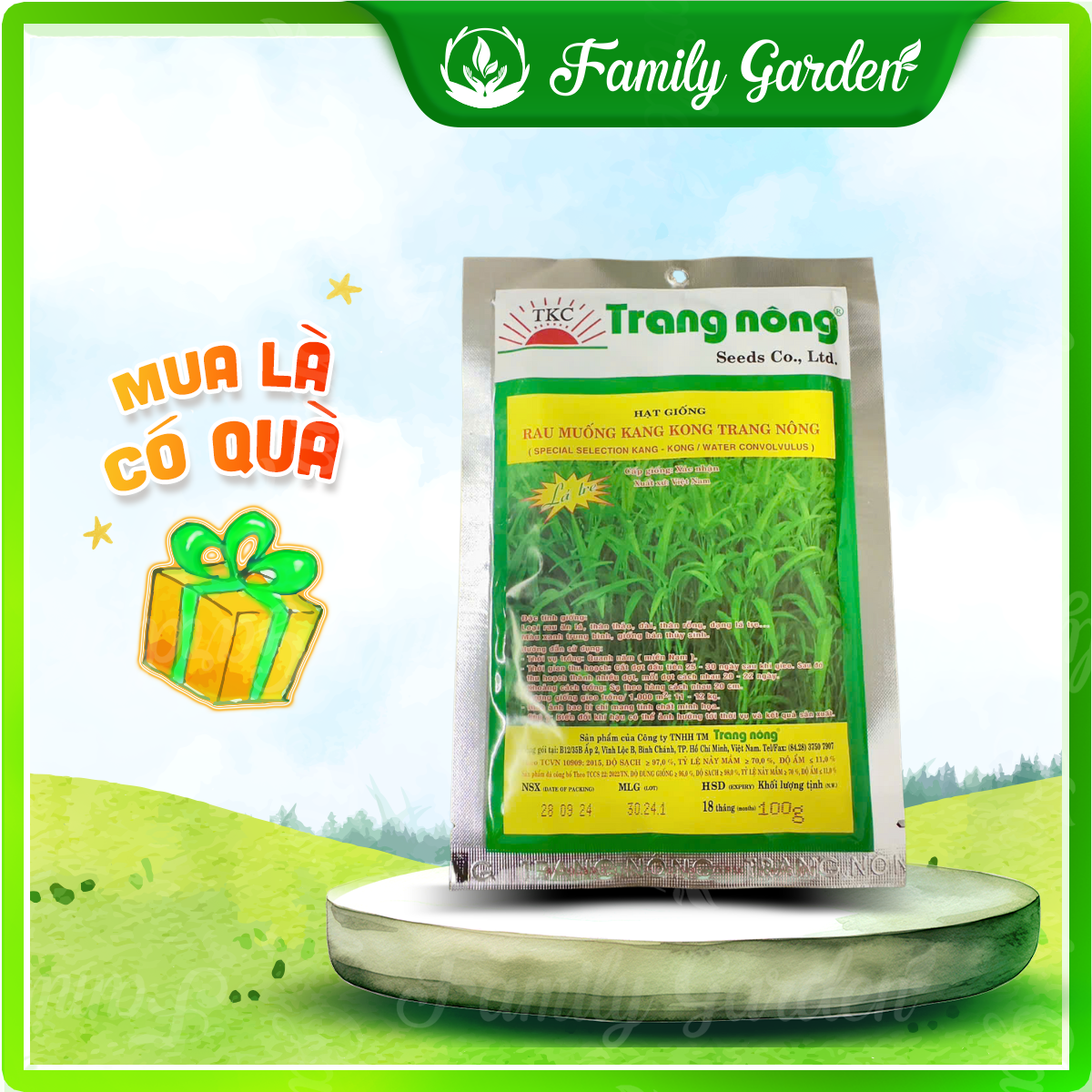 Hạt giống rau muống Kang Kong - Độc quyền Family Garden