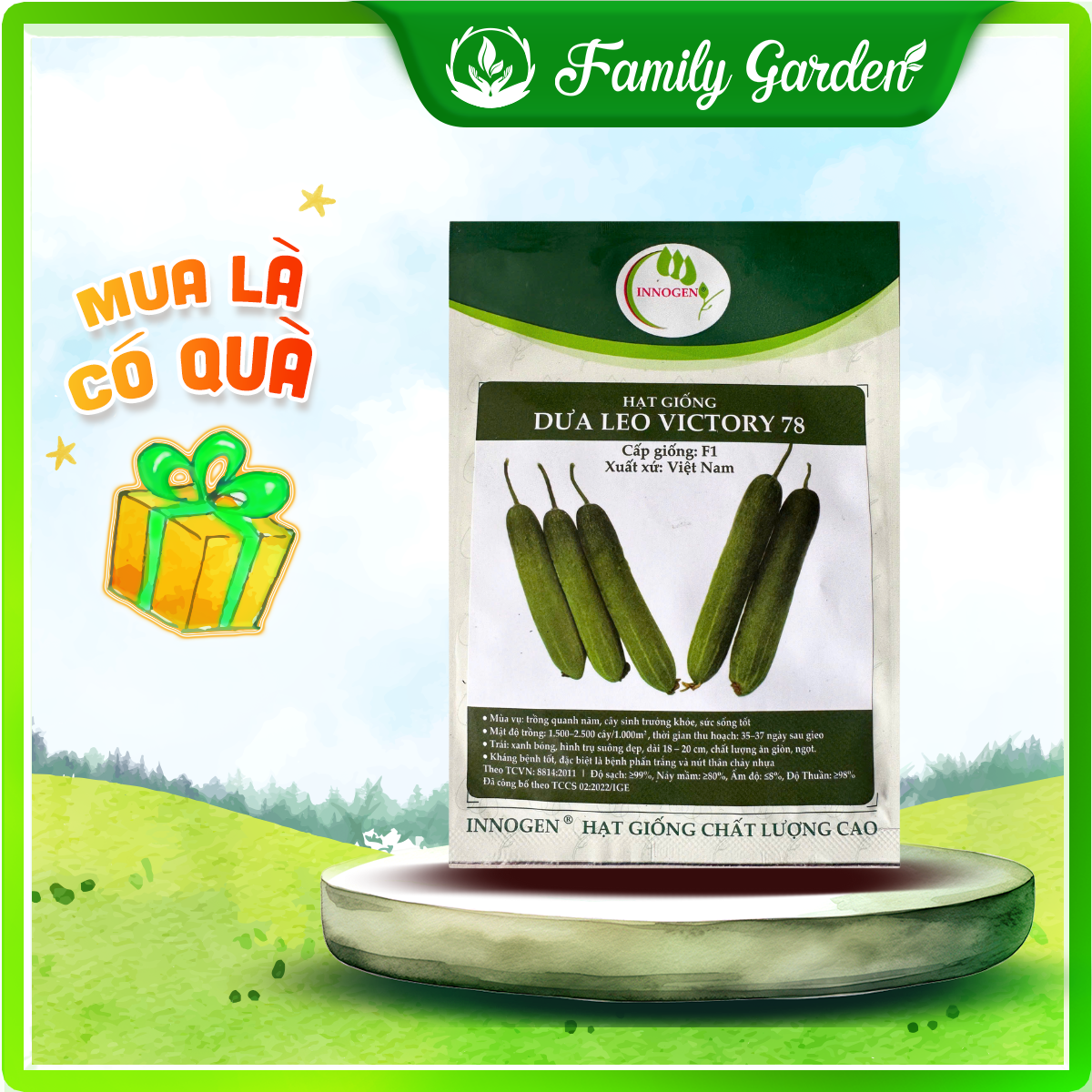 Hạt giống dưa leo Victory 78 - Độc quyền Family Garden