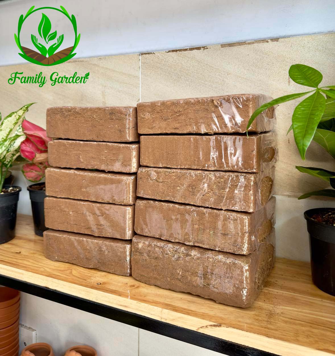 Ảnh thực tế viên nén xơ chip mụn dừa 1Kg Family Garden 