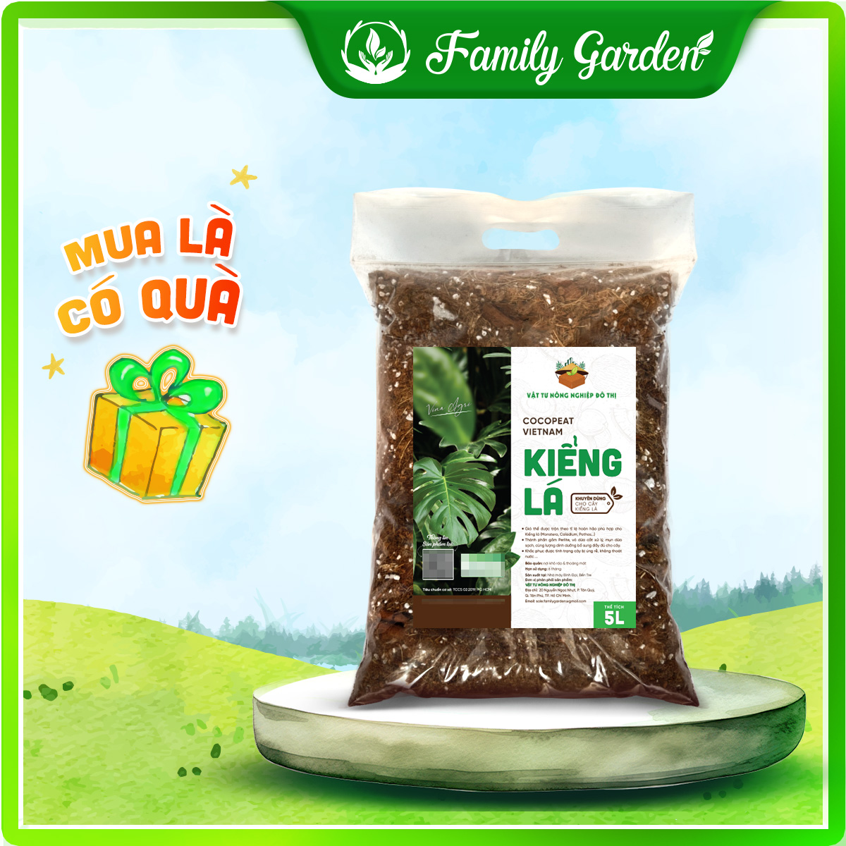 Túi 5L Giá thể trồng kiểng lá - Giá thể trồng cây chất lượng cao | Độc quyền Family Garden