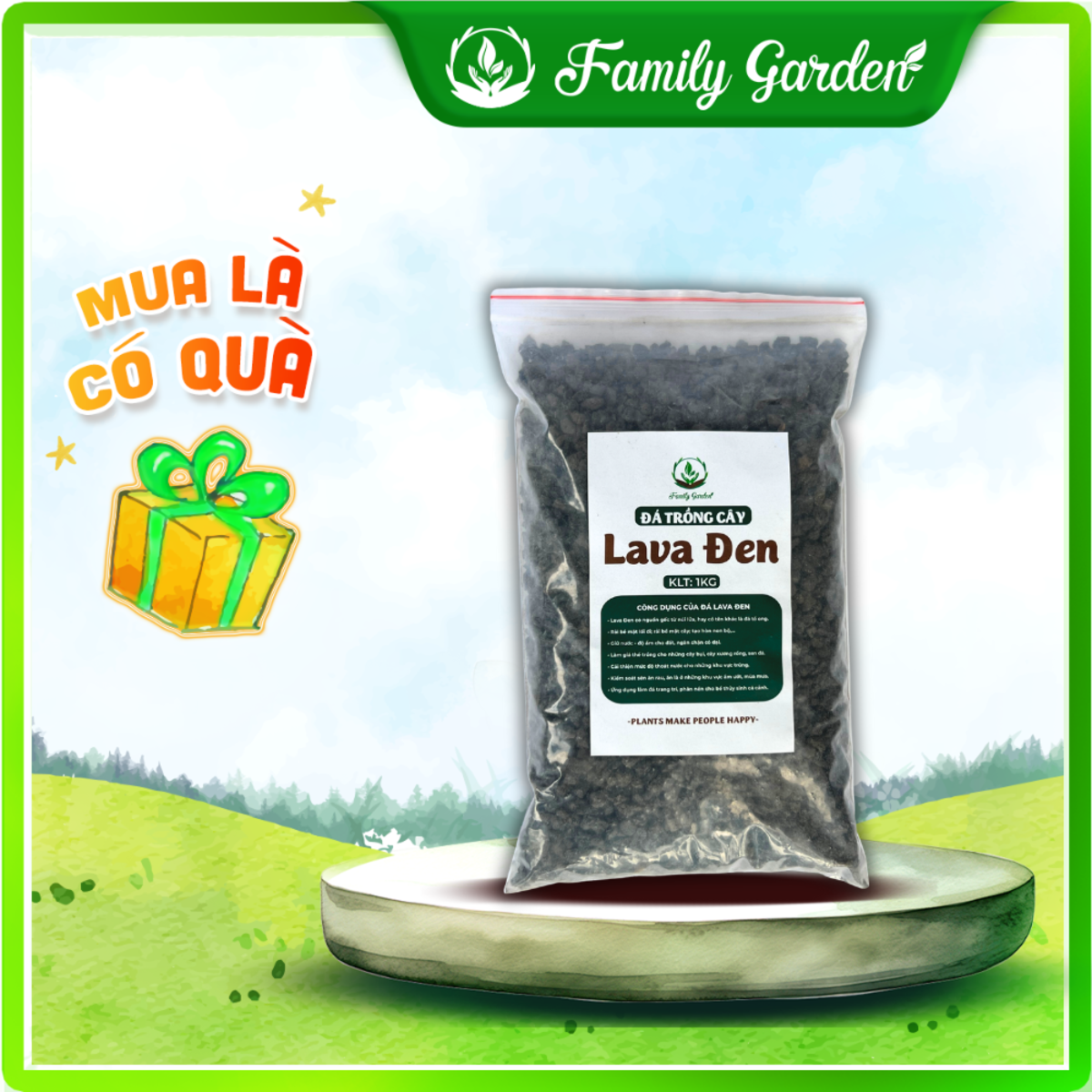 Túi 1kg đá nham thạch lava đen - Độc quyền Family Garden
