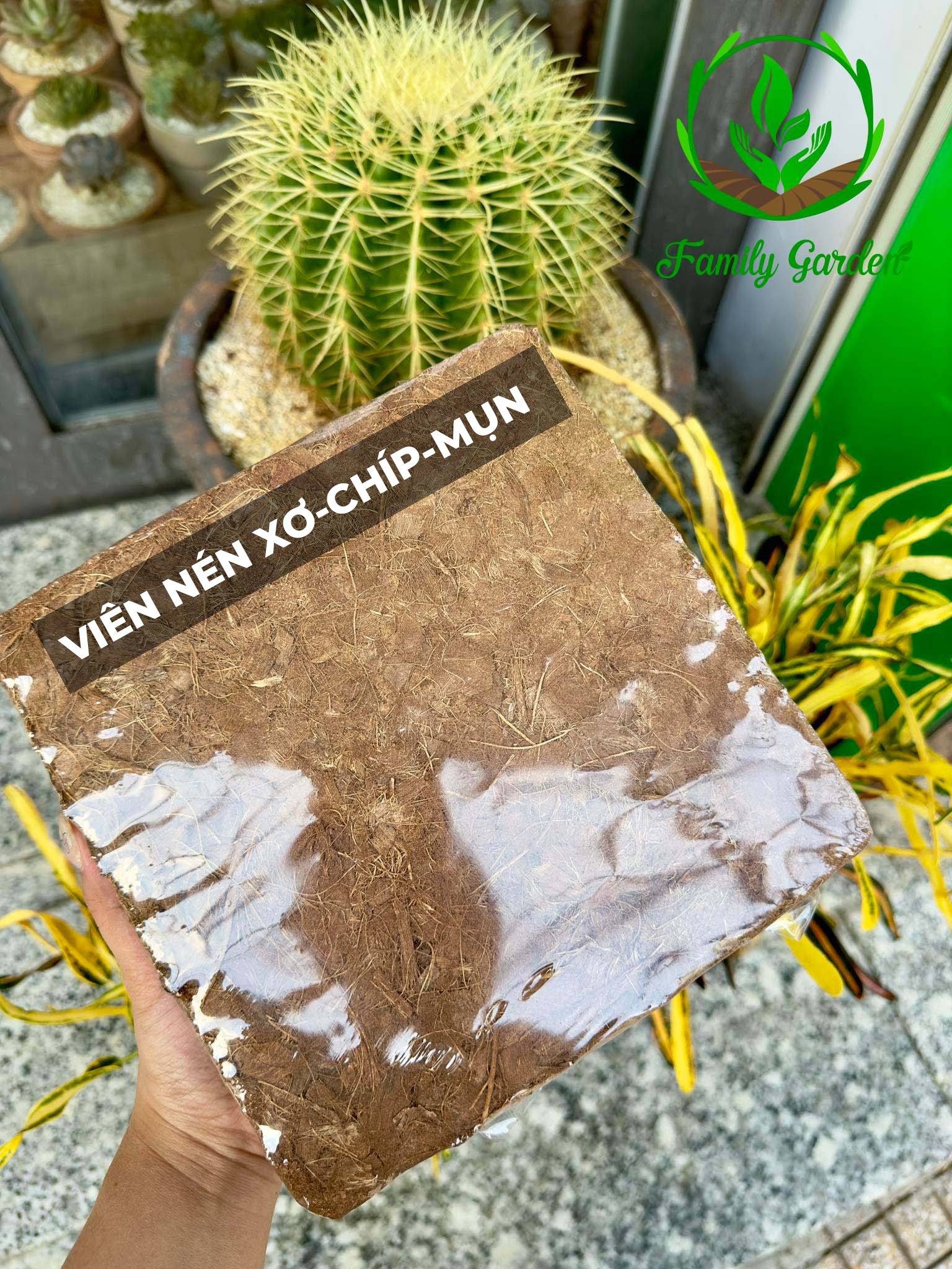 Ảnh thực tế giá thể xơ chip mụn dừa ép viên 1Kg đã xử lý chất chát - bởi Family Garden