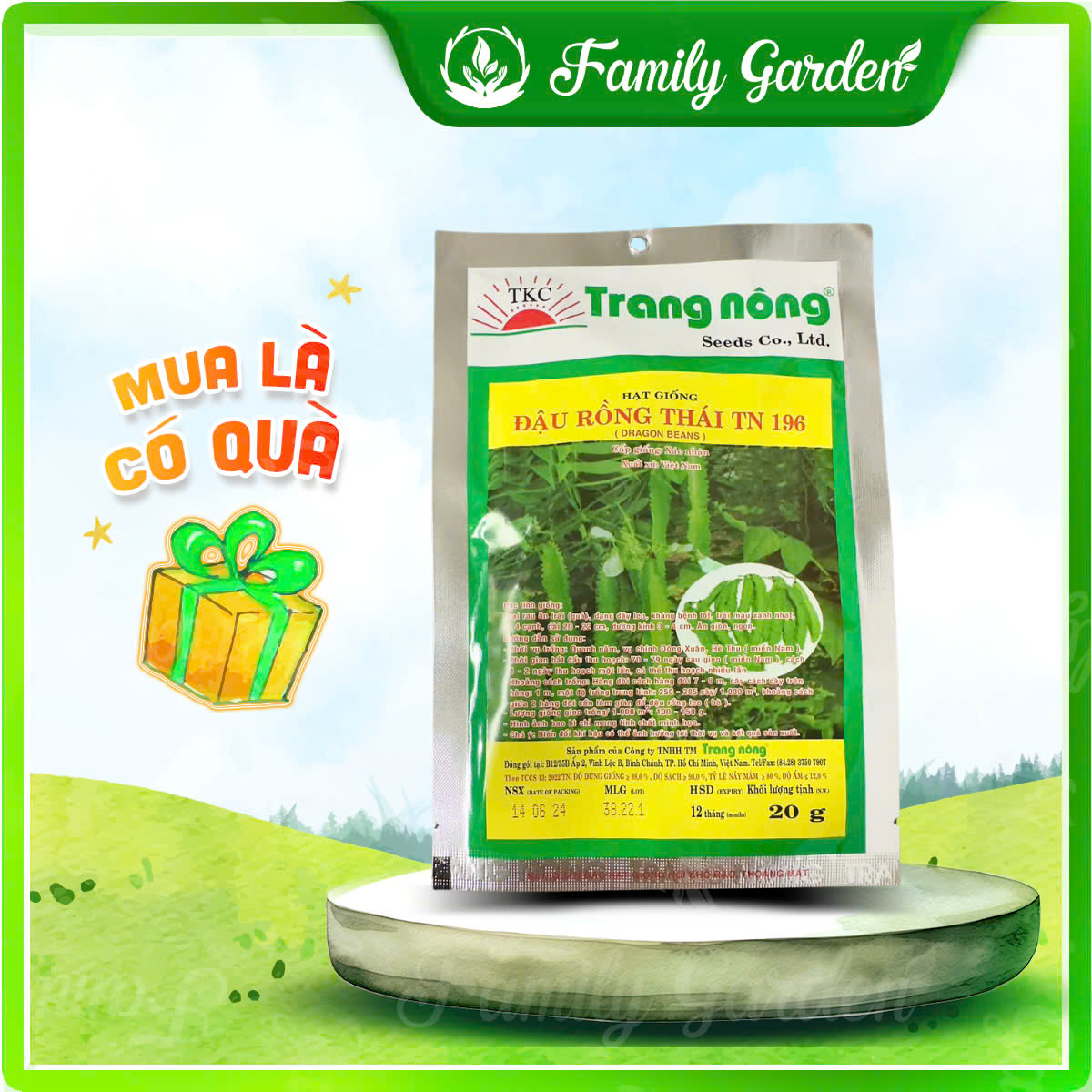 Hạt giống đậu rồng Thái TN 196 - Độc quyền Family Garden