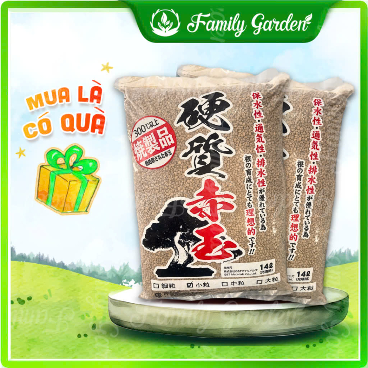 Bao 15kg đất Akadama, phân nền Akadama Nhật | Độc quyền Family Garden