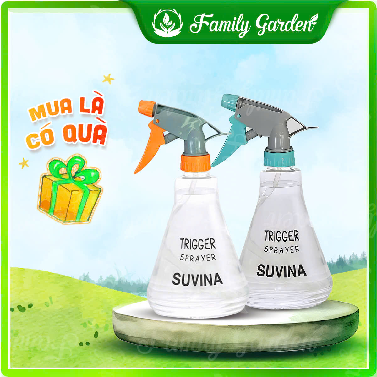 Bình xịt Suvina Trigger Sprayer 0.5L, bình xịt tưới cây | Độc quyền Family Garden
