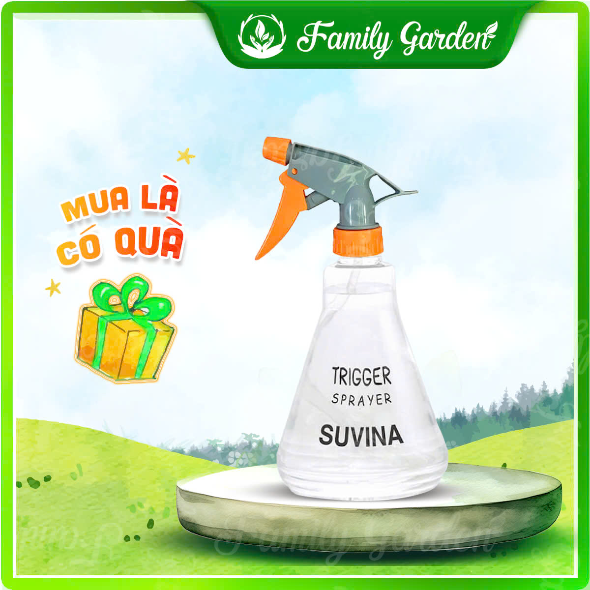 Bình xịt tưới cây Suvina có đầu chỉnh được 2 chế độ phun xương hoặc tia nước